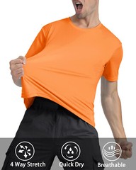 UPF50+ Men’s UV Block Short Sleeve T-Shirt Gym Workout Running Sport Quick Dry T