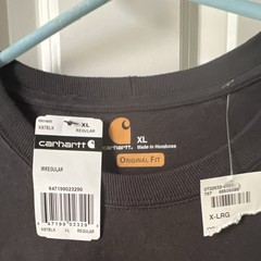 Carhartt K87 K87BLK Black Pocket Logo Crew Neck Cotton Tee Men’s XL Regular