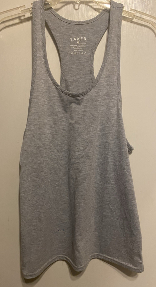 Yaker Bodybuilding Racerback Tank top Gray cotton poly blend size Small NWOT