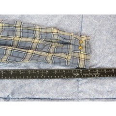 John Ashford Men’s T-Shirt Large Blue Tan Plaid 100% Cotton