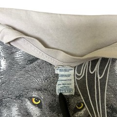 Vintage Y2K Tribal Animal Planet Wolf T-shirt Sz L Cyber Tattoo Worn Distressed