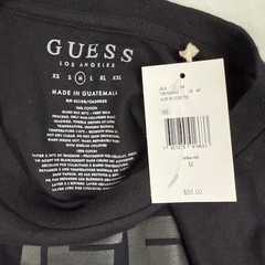 Guess Mens Alex SS Logo Tee Jet Black Tape T-Shirt T5BI70KBIV0 Medium NEW