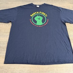 Rare VTG Patagonia Beneficial T’s Mens T-Shirt (XL) Earth First Fist Made USA B5