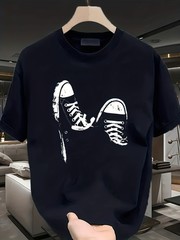 Men’s Casual Sporty Fashionable Trendy Fitness Outdoor Home Short Sleeve T-Shirt