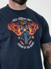 D555 Duke Big Mens Printed T-Shirt Motorbike Print Navy 2XL 3XL 4XL-10XL 601900
