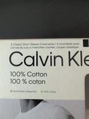 Calvin Klein Shirt Classics 3 Pack Crewneck White Black Grey 100% Cotton S Men’s