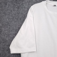 Uniqlo U T Shirt Mens XL Extra Large White Pullover Crew Neck Airism Recycled