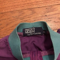Vintage 80s Polo Ralph Lauren Striped Cycling Logo Jersey Zip Tee Shirt Medium