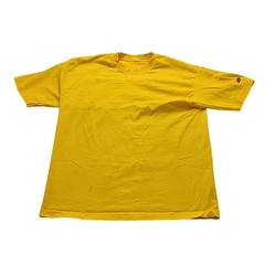 Vintage Style Yellow Short Sleeve T-Shirt Crew Neck V-Stitch Detail XL