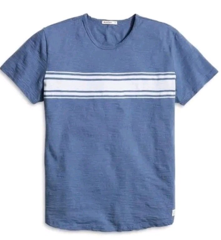 Marine Layer Vintage Heavy Slub Striped Tee Navy/Blue Stripe Size XL NWT $54