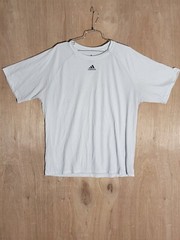 adidas climalite activewear shirt mens size L crew neck short sleeve white