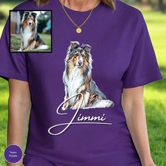 Custom Pet Portrait Comfort Tee Personalized Dog Cat Photo Shirt Gift Idea