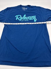 Relevanz T-Shirt Men Small Blue Spell Out Logo..#12640