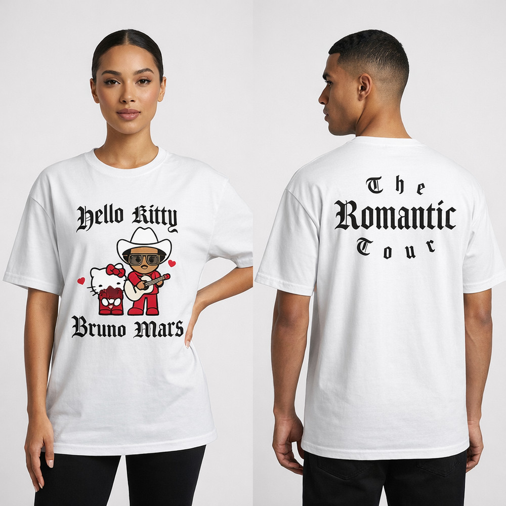 Hello Kitty x Bruno Mars The Romantic Tour Pop-Up 2026 Graphic Unisex T-Shirt