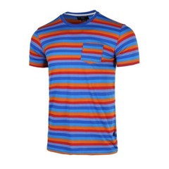 Beautiful Giant Men’s Fashion Striped Pocket T-shirt Crewneck Regular ORANGE