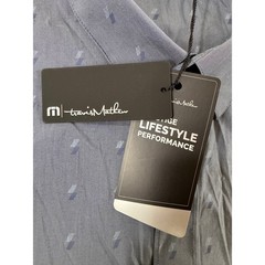 Travis Mathew Pixelated Shirt Mens 2XL Blue Heather Nights Performance SS NWT