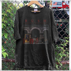 Rush Moving Pictures T-Shirt Vintage Rock Band Album Graphic Unisex Tee