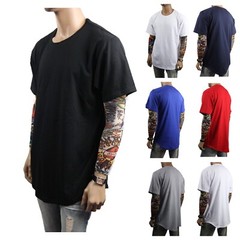 Men T-Shirts BIG & TALL Heavy Weight Long Extended Casual Active Crew Neck S-5X