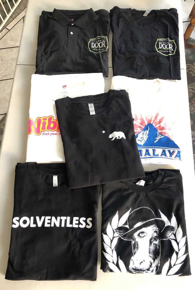 California Dispensary Shirts Lot 7 Pack Large L Mens Hanes Some New & Preowned
