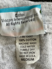 SPONGE BOB SQUARE PANTS Single Stitch T Shirt 2001 Made In USA Men’s M Gray
