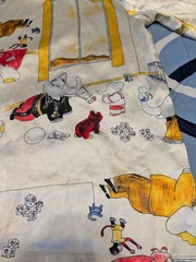VTG 90s Babar The Elephant TV Show All Over Print Silky Polyester T-Shirt S