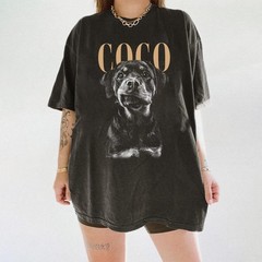 Personalized Dog Photo Shirt Custom Pet Face Vintage Style Dog Mom Gift