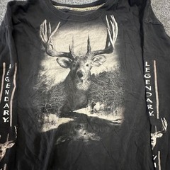 Legendary Whitetails Shirt Mens Size XLT Black Deer Graphic Long Sleeve Cotton