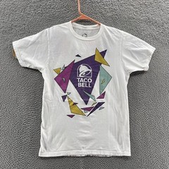 Taco Bell T Shirt Men Small White Retro Fast Food Graphic Logo Casual Crew Neck
