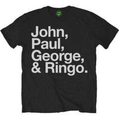 The Beatles John, Paul, George & Ringo T-Shirt Black New