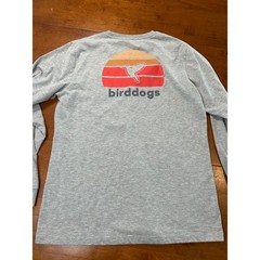 Birddogs Long Sleeve T-Shirt Mens Large Gray Pocket Sunset Graphic Tee