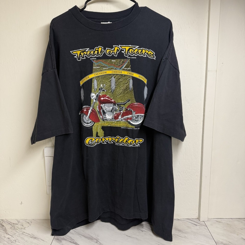 Harley Davidson Trail Of Tears Corridor Alabama Sof Tee USA Vintage T Shirt XXXL