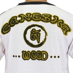 WEED Ganesha Ringer T-Shirt Men Ganesh Ganapati Hindu Gods Hippie Vintage WE08