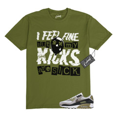 Air Max 90 Light Bone Neutral Olive College Grey Stone T Shirt to Match SICK