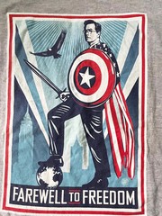 SHEPARD FAIREY COLBERT REPORT ‘Farewell to Freedom” Graphic T-Shirt Size L