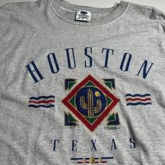 Vintage 90s Houston Texas Graphic T-Shirt XL Made USA Tommys 1992 Cotton