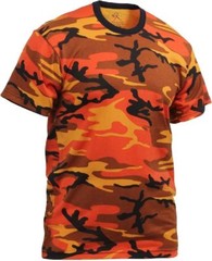 ORANGE CAMOFLAGE ROTHCO 5997 CAMO MENS TSHIRT ORANGE CAMO T-SHIRT SIZES S TO 3X