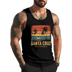 Santa Cruz Tshirt Men Women California Retro Sunset Tank Top