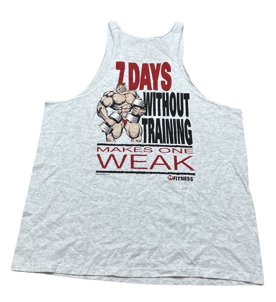 Vintage 90’s 24 Fitness Men’s Muscle Beach Tank Top Body Building Shirt XL NWT