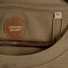 Common People Waffle Knit Tee Medium Coco Brown Cozy Ribbed