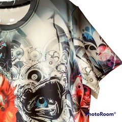 Skeleton/Tiger Graphic Shirt Men’s Large Wicking Poly/Spandex Short Sleeve NWOT