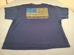 NRA Shirt Mens 3XL Blue American Flag Ammo Shell Logo USA 2-Sided