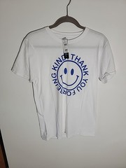 Phluid Project T-Shirt Thank You for Being Kind Smiley Face White Size Small NWT