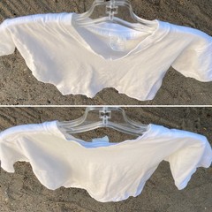 Vintage Two Guys White V Neck T Shirt Combed Cotton Size M Single Stitch