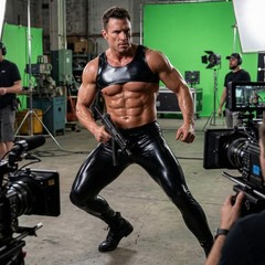 Men Sexy Short Vest Muscle Shaping Slim Tight-fitting Exposed Chest PU Leather