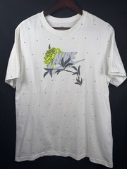 The Nike Tee Shirt L Multi Logo Flower White Center Swoosh Allover Print Mens