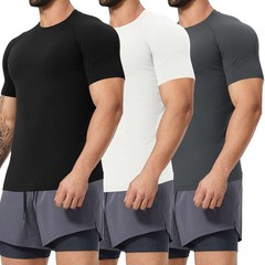 Men’s Compression Athletic Fitness Shirt Base Layer Tops Sports Gym Tight Dry US
