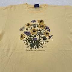 Vtg Wildflowers Black Eyed Swan Aster Queen Anne’s Lace Shirt Large Nature 90s