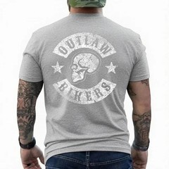 Outlaw Biker Shirt Skull T-Shirt Motorcycle chopper