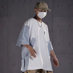 MFCT Men’s Patchwork I-tech Tee Pocket Streetwear Cargo T-shirt