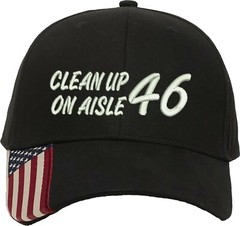 Cleanup on Aisle 46 Embroidered Structured Adjustable One Size Fits All US Flag